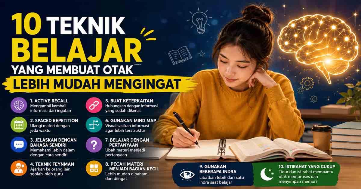 10 Teknik Belajar yang Membuat Otak Lebih Mudah Mengingat